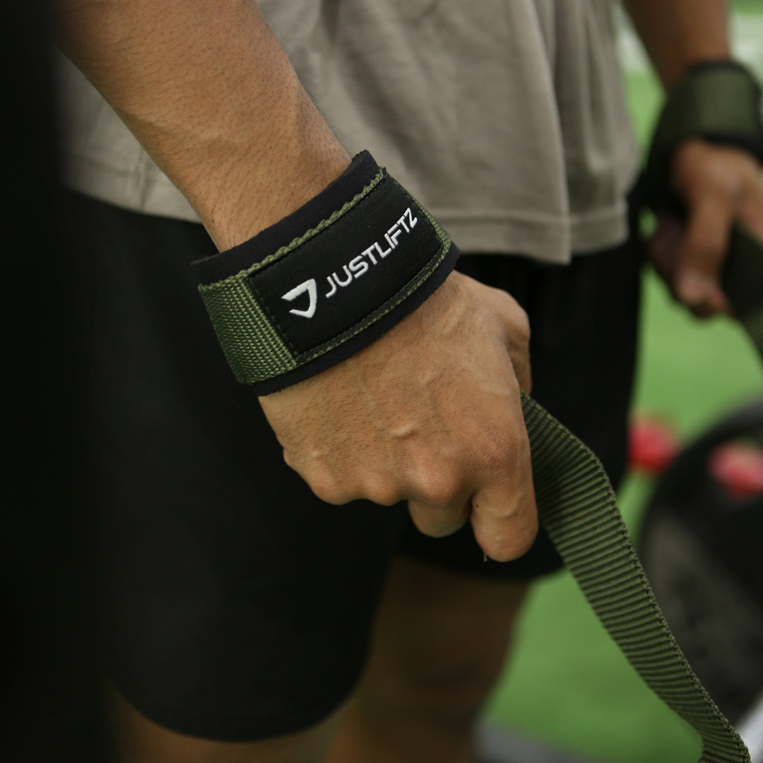 NYLON LIFTING STRAPS - MILITARY GREEN