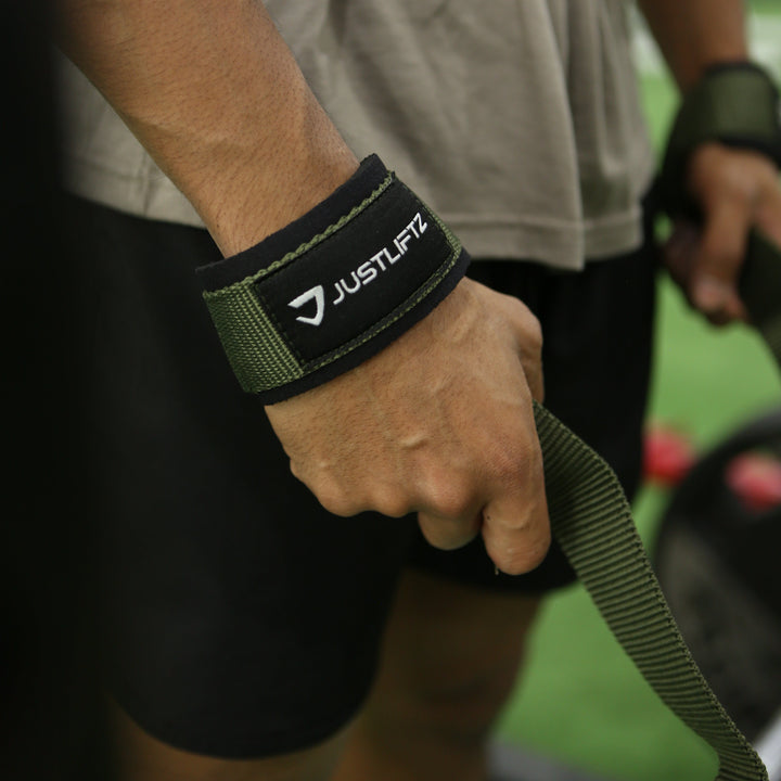 NYLON LIFTING STRAPS - MILITARY GREEN
