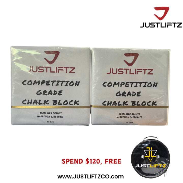 JustLiftz Premium Chalk Block (20oz)- High-Performance Gym Chalk for Powerlifting, Deadlifts & Strength Training